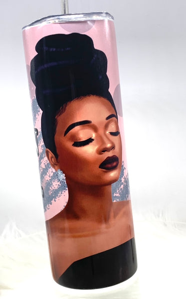 20 oz. Tumbler with Metal Straw- African American Queens Collection 1