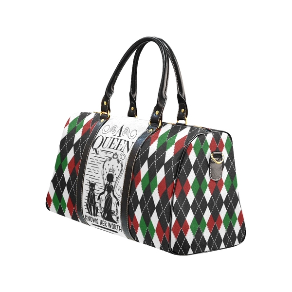 A Queen Knows her Worth Afrocentric Overnight/Weekender Travel Bag, Carry on