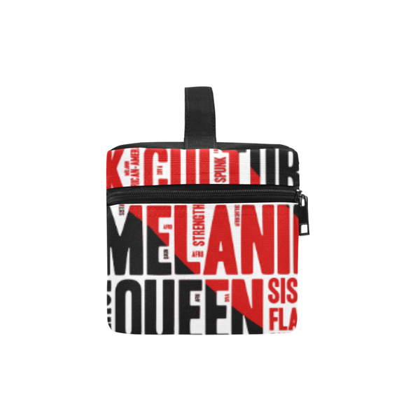Melanin Queen Word Art Cosmetics Case- White
