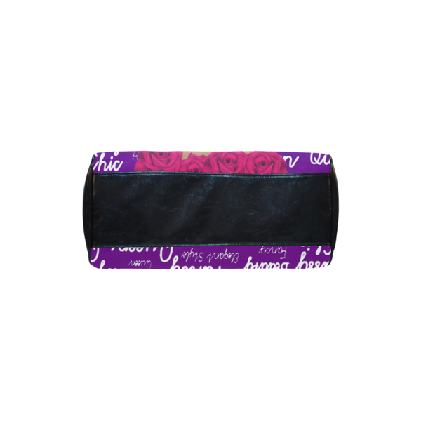 Rose Beauty Afrocentric Melanin Queen Boston Handbag- Purple