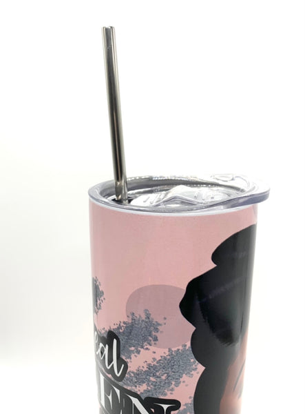 20 oz. Tumbler with Metal Straw- African American Queens Collection 1