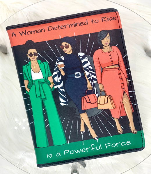 Women Rise Black History Journal, Premium PU Leather Afrocentric Journal