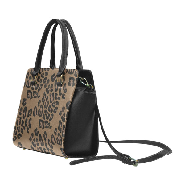 Afrocentric Leopard Chic Handbag, Melanin Queen Rivet Handbag, African-American Woman Purse, Animal Print