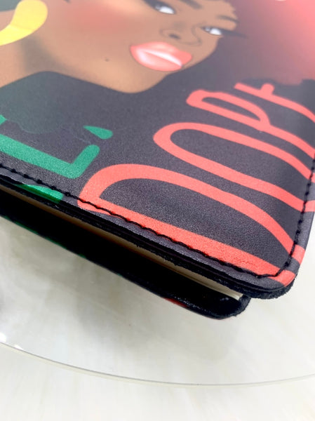 Afrocentric Black Herstory Journal, Black History,  Melanin Queen Journal, PU Leather Cover