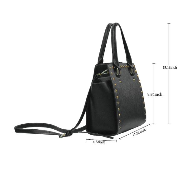 Afrocentric Leopard Chic Handbag, Melanin Queen Rivet Handbag, African-American Woman Purse, Animal Print