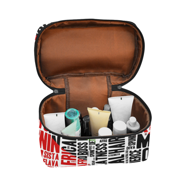 Melanin Queen Word Art Cosmetics Case- White