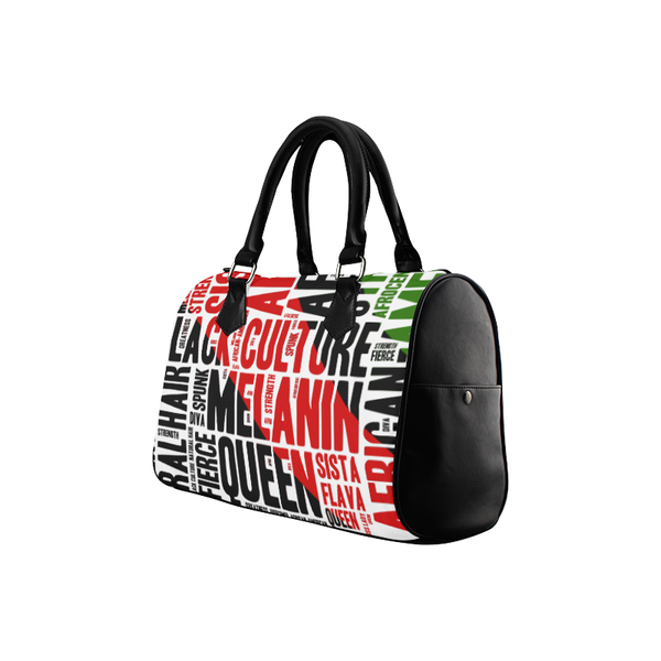 Afrocentric Handbag, Melanin Queen Boston Handbag. Celebrate Black Culture with this Pan African Bag