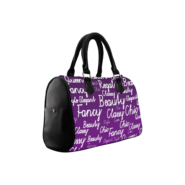 Rose Beauty Afrocentric Melanin Queen Boston Handbag- Purple