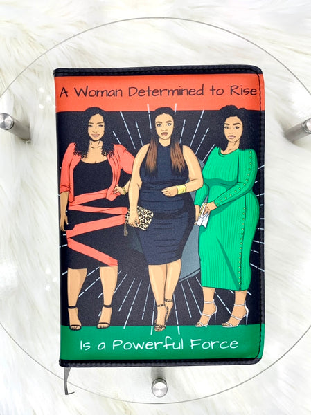 Women Rise Black History Journal, Premium PU Leather Afrocentric Journal, Curvy