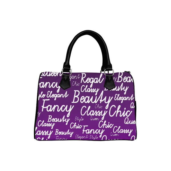 Rose Beauty Afrocentric Melanin Queen Boston Handbag- Purple
